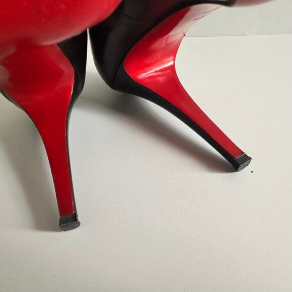 Christian Louboutin Zeppa Peep Toe Mary Jane Pumps Black Leather Size 40 5" Heel - Picture 10 of 12